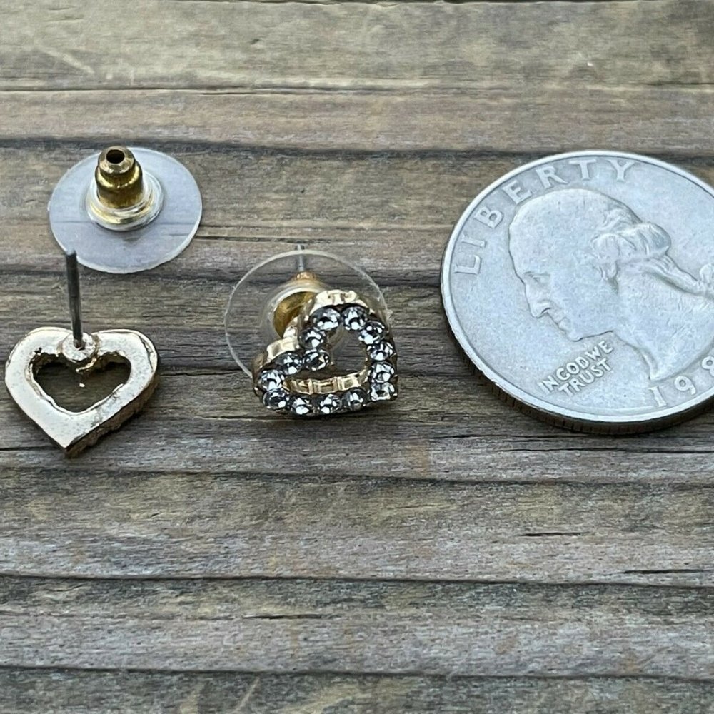 Betsey Johnson Earrings Valentines Day Gift Heart shape Earring Crystal Accent - Picture 9 of 12